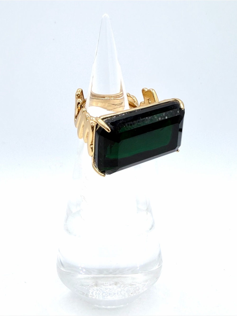 ♠️ KATE SPADE NEW YORK What a Gem Emerald Green Crystal Gold Womans Ring Jewelry